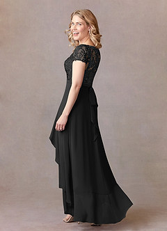Azazie Mamie Mother of the Bride Dresses Black A-Line Lace Chiffon Dress image3