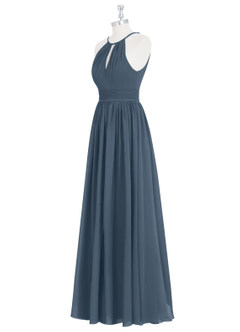 Azazie Cherish Bridesmaid Dresses Neptune A-Line Pleated Chiffon Dress image8