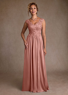 Azazie Amethyst Mère de la mariée Robes Robe Trapèze en Dentelle Rosette image4