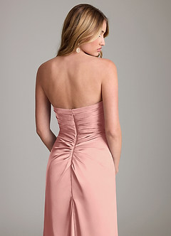 Azazie Lucille Bridesmaid Dresses Rosette Mermaid Strapless Stretch Satin Convertible Dress image7