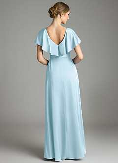 Azazie Lainey Bridesmaid Dresses Sky Blue A-Line with Pockets Stretch Satin Dress image7