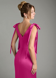 Azazie Alena Brautjungfernkleider Meerjungfrau-Linie Plissee Stretch-Satin Kleid Fuchsia image11