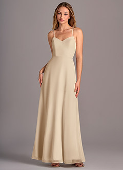 Azazie Mei Brautjungfernkleider A-Linie Chiffon Kleid Champagner image1