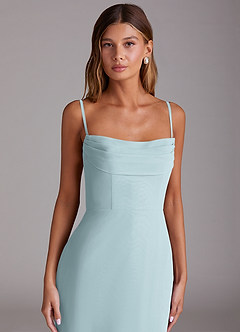 Azazie Saige Bridesmaid Dresses Mist A-Line Off the Shoulder Chiffon Convertible Dress image2