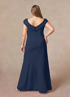 Azazie Cupid Mother of the Bride Dresses A-Line Boatneck Lace Chiffon Floor-Length Dress image7