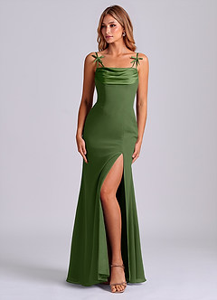 Azazie Amithy Final Sale Black Mermaid Pleated Chiffon Dress image3