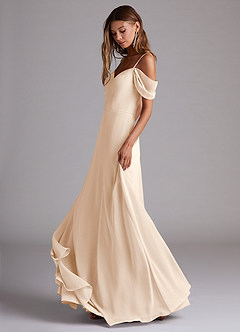 Azazie Marley Bridesmaid Dresses White Alabaster A-Line Off the Shoulder Chiffon Convertible Dress image3