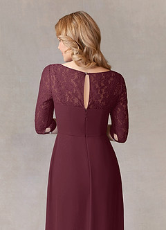 Azazie Leonine Mother of the Bride Dresses Cabernet A-Line Scoop lace Chiffon Dress image7