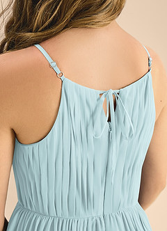 Azazie Elliora Junior Mist A-Line Pleated Chiffon Dress image7
