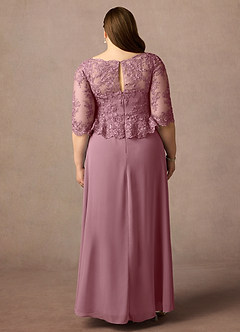 Azazie Averie Mother of the Bride Dresses Vintage Mauve A-Line Boatneck Sequins Chiffon Dress image14