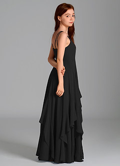 Azazie Karan Junior Abito A-Line in Chiffon Nero image6