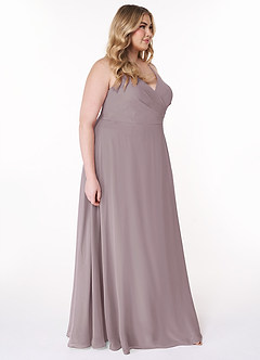 Azazie Davis Bridesmaid Dresses Dusk A-Line V-Neck Chiffon Dress image10