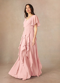 Azazie Watson Abiti per la Madre della Sposa Abito A-Line in Chiffon con Scollo a V Rosetta image2
