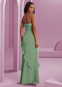 Barbie ♥ Azazie Jurken voor bruidsmeisjes Jurk van Chiffon met Kolom Matcha image2