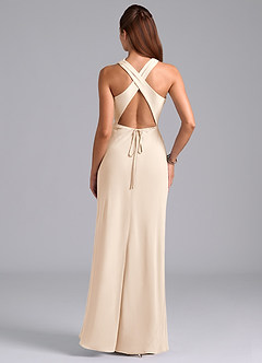 Azazie Evadne Bridesmaid Dresses White Alabaster A-Line Pleated Chiffon Dress image7