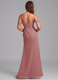 Azazie Johana Jurken voor bruidsmeisjes Converteerbaar Jurk van Chiffon met Zeemeermin Off the Shoulder Woestijnroos image2