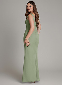 Azazie Hadley Bridesmaid Dresses Pistachio Mermaid Pleated Chiffon Dress image5