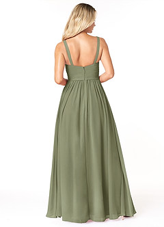 Azazie Chanel Bridesmaid Dresses Pistachio A-Line Pleated Chiffon Dress image2