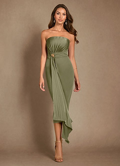 Azazie Dinanta Kleider für die Brautmutter Spalte Plissee Chiffon Kleid Pistazie image2