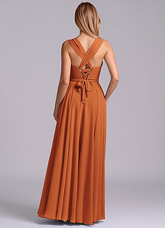 Azazie Darana Bridesmaid Dresses Cinnamon A-Line Corset Chiffon Dress image7