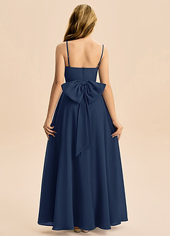 Azazie Bear Junior Dark Navy A-Line Pleated Chiffon Dress image2