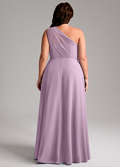 Azazie Phaedra Bridesmaid Dresses Wisteria A-Line One Shoulder Chiffon Dress image10