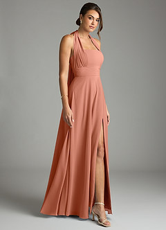 Azazie Tamira Suknie dla druhen Linia A Pofałdowany Szyfon Do ziemi Sukienka image7