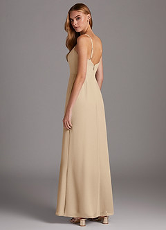 Azazie Tayla Final Sale Champagne Sheath Chiffon Dress image2