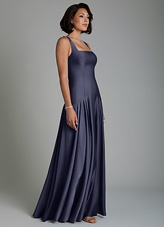 Azazie Reina Bridesmaid Dresses Stormy A-Line Pleated Stretch Satin Dress image5