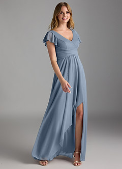 Azazie Omari Final Sale Twilight A-Line Mesh Dress image2