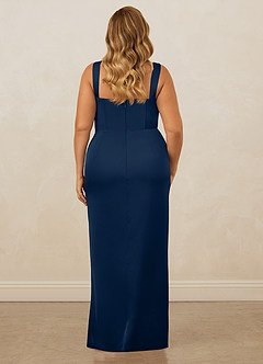 Christian Siriano Bridal for Azazie 1017 Bridesmaid Dresses Dark Navy Sheath Sweetheart Neckline Stretch Satin Dress image11