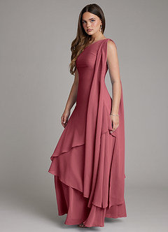 Azazie Monique Brudtärnklänningar Klänning av A-linje i Chiffong One-shoulder Merlot image3