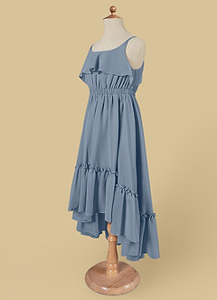 Azazie Karmen Blumenmädchenkleider A-Linie Gestreift Chiffon Kleid Zwielichtviolett image8