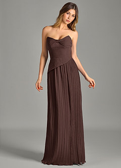 Azazie Becka Bridesmaid Dresses Ganache A-Line Strapless Chiffon Dress image4
