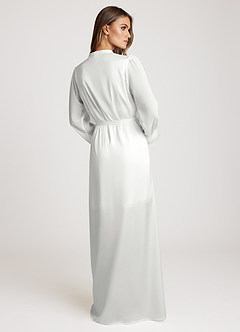 front Satijnen pyjama met mouwen van veren