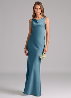 Azazie Allettie Robes de demoiselle d'honneur Robe Sirène en Satin extensible Bermude image1