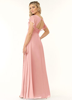 Azazie Rylee Bridesmaid Dresses Rosette A-Line Pleated Chiffon Dress image4