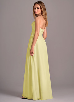 Azazie Joni Brautjungfernkleider Wandelbar A-Linie Schulterfrei Chiffon Kleid Zitronensorbet image3