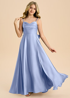 Azazie Bear Junior Ice A-Line Sweetheart Neckline Stretch Satin Dress image1