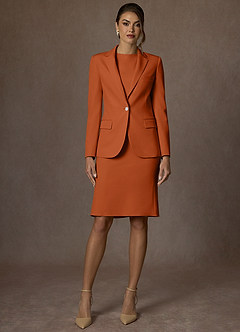 front Kennedy Laranja Queimada Vestido estruturado com elastano