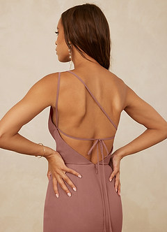 Christian Siriano Bridal for Azazie 1003 Bridesmaid Dresses Cedar Rose Sheath One Shoulder Chiffon Dress image6