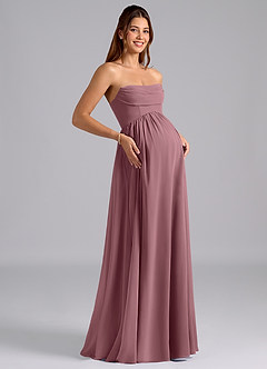 Azazie Saige Maternity Bridesmaid Dresses A-Line Pleated Chiffon Floor-Length Dress image8