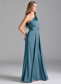 Azazie Dallas Bridesmaid Dresses Bermuda A-Line One Shoulder Stretch Satin Dress image4