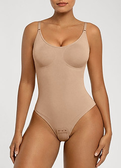 front Nahtloser, unsichtbarer String-Body mit dünnen Trägern