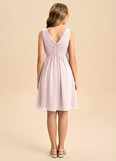 Azazie Skyla Junior Blushing Pink A-Line Pleated Chiffon Dress image2