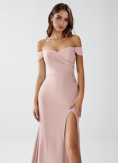 Crala Powder Pink Stretch Knit Maxi Dress image4