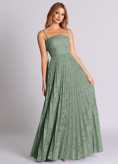 Azazie Mariana Bridesmaid Dresses Matcha A-Line Strapless Floral Burnout Convertible Dress image7