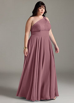Azazie Charlize Bridesmaid Dresses Amethyst A-Line One Shoulder Chiffon Dress image10