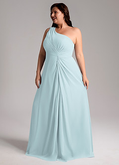 Azazie Brooke Jurken voor bruidsmeisjes Jurk van Chiffon met A-Lijn One-Shoulder De Nevel image12