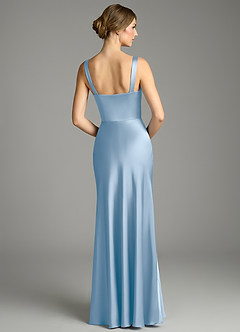 Azazie Alouette Bridesmaid Dresses Powder Blue Mermaid Pleated Stretch Satin Dress image2